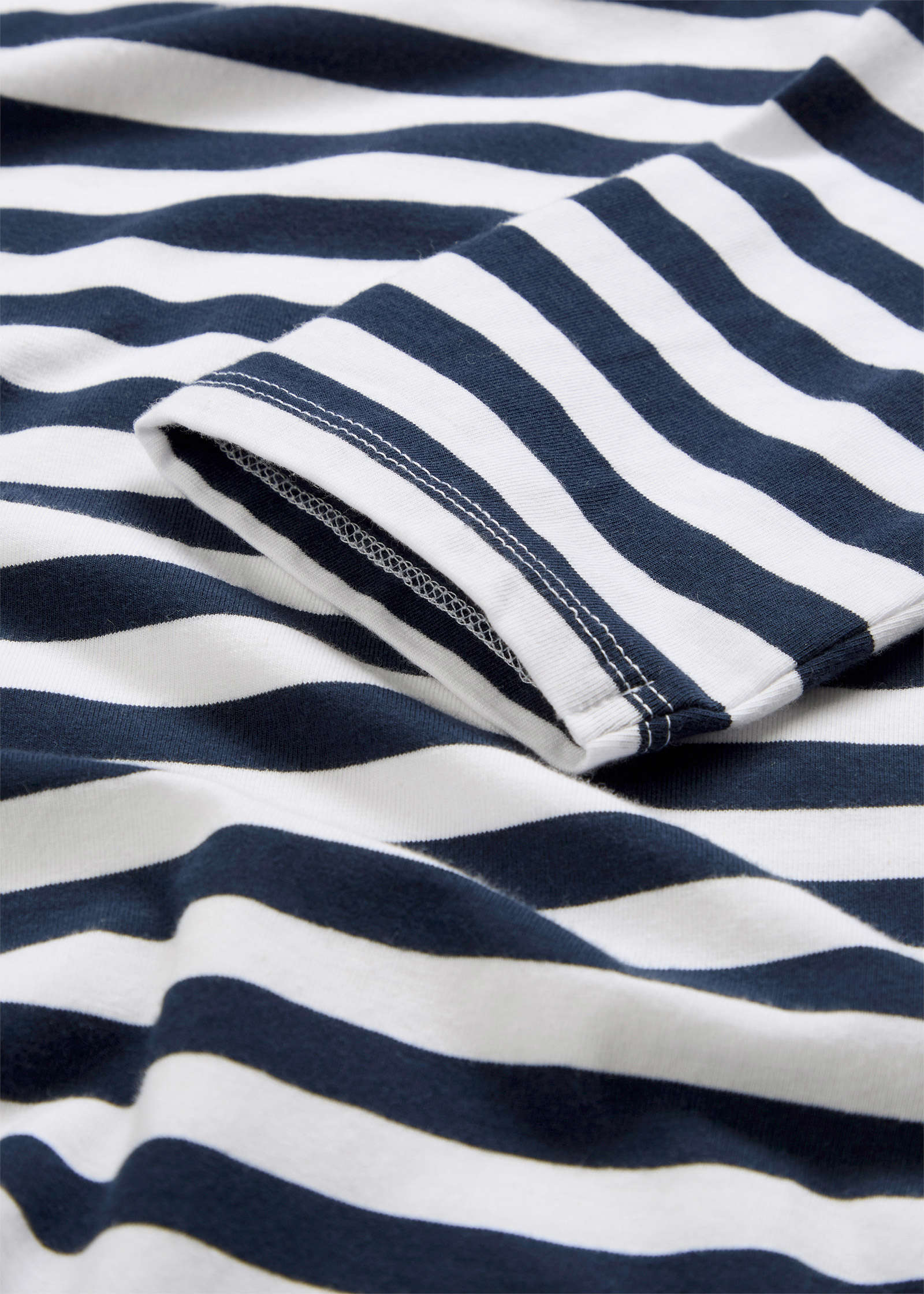 Boat Neck Striped Top White Navy Stripe