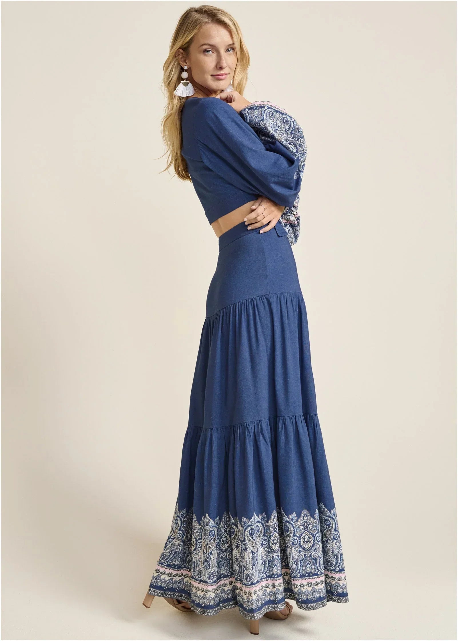 Printed Two Piece Set Blue Multi