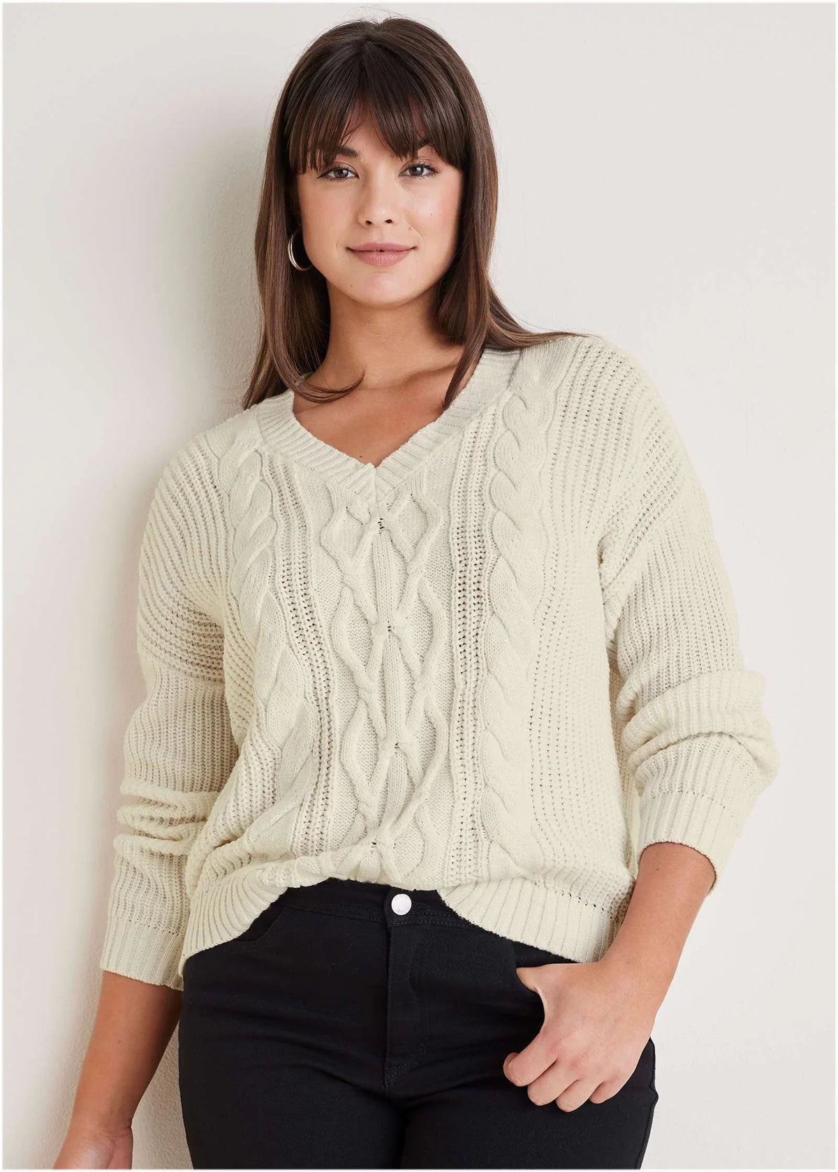 Cable Knit Sweater Off White