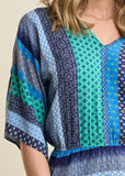 Mixed Print Romper Green Multi