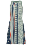 Printed Fit And Flare Dress Americana Floral Star