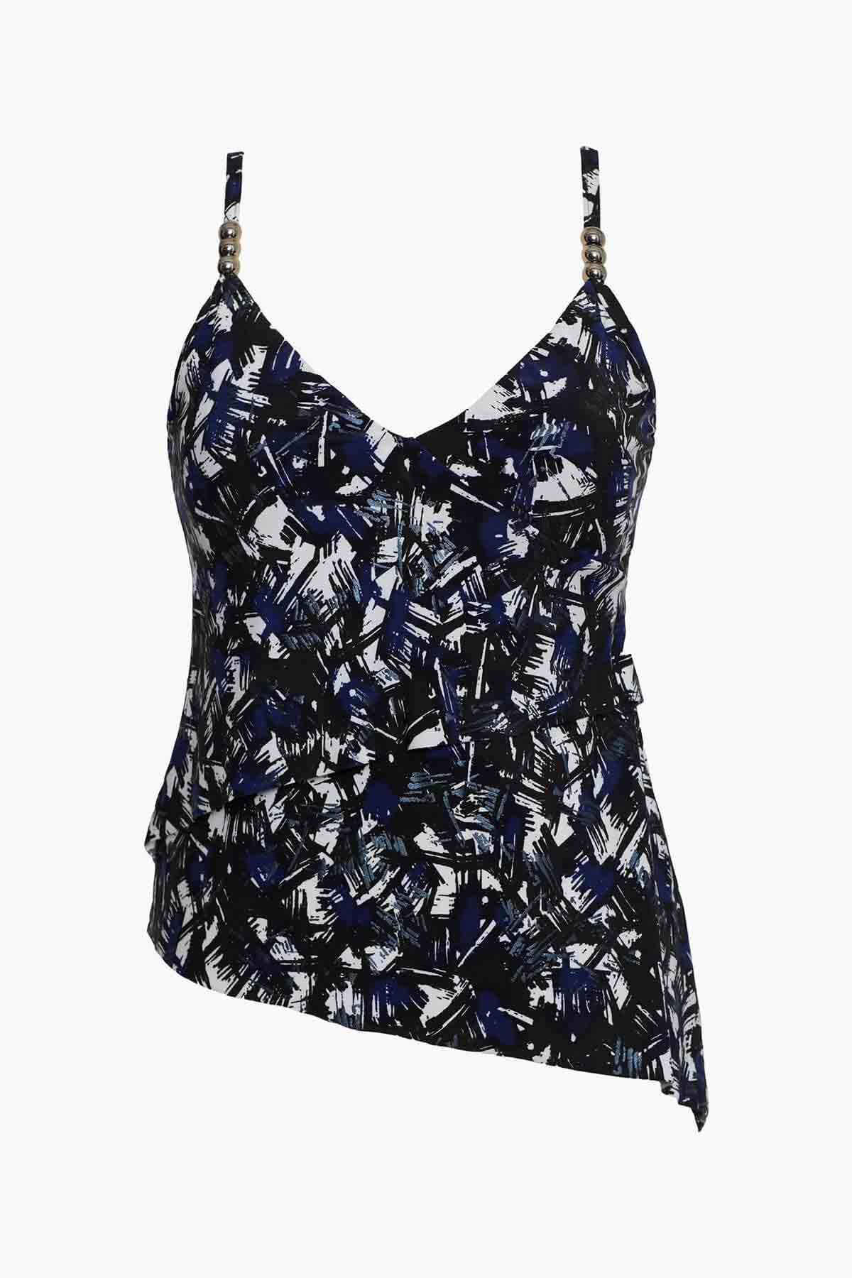 Elsa Tankini Top in Blueprint