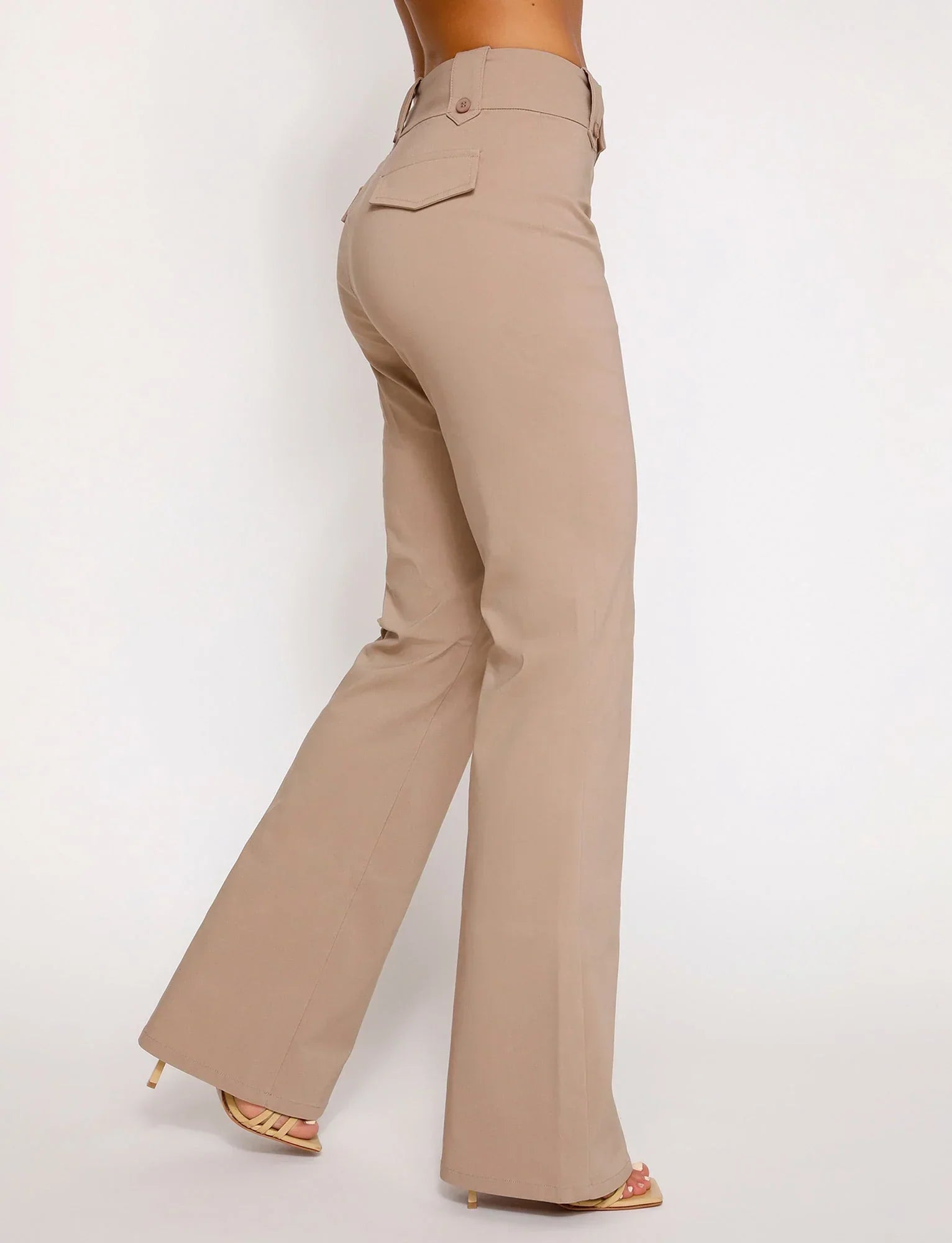 KITTIE HIGH RISE PANT BEIGE TAN