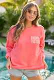 Here Comes The Sun Light Red Graphic Sweatshirt
