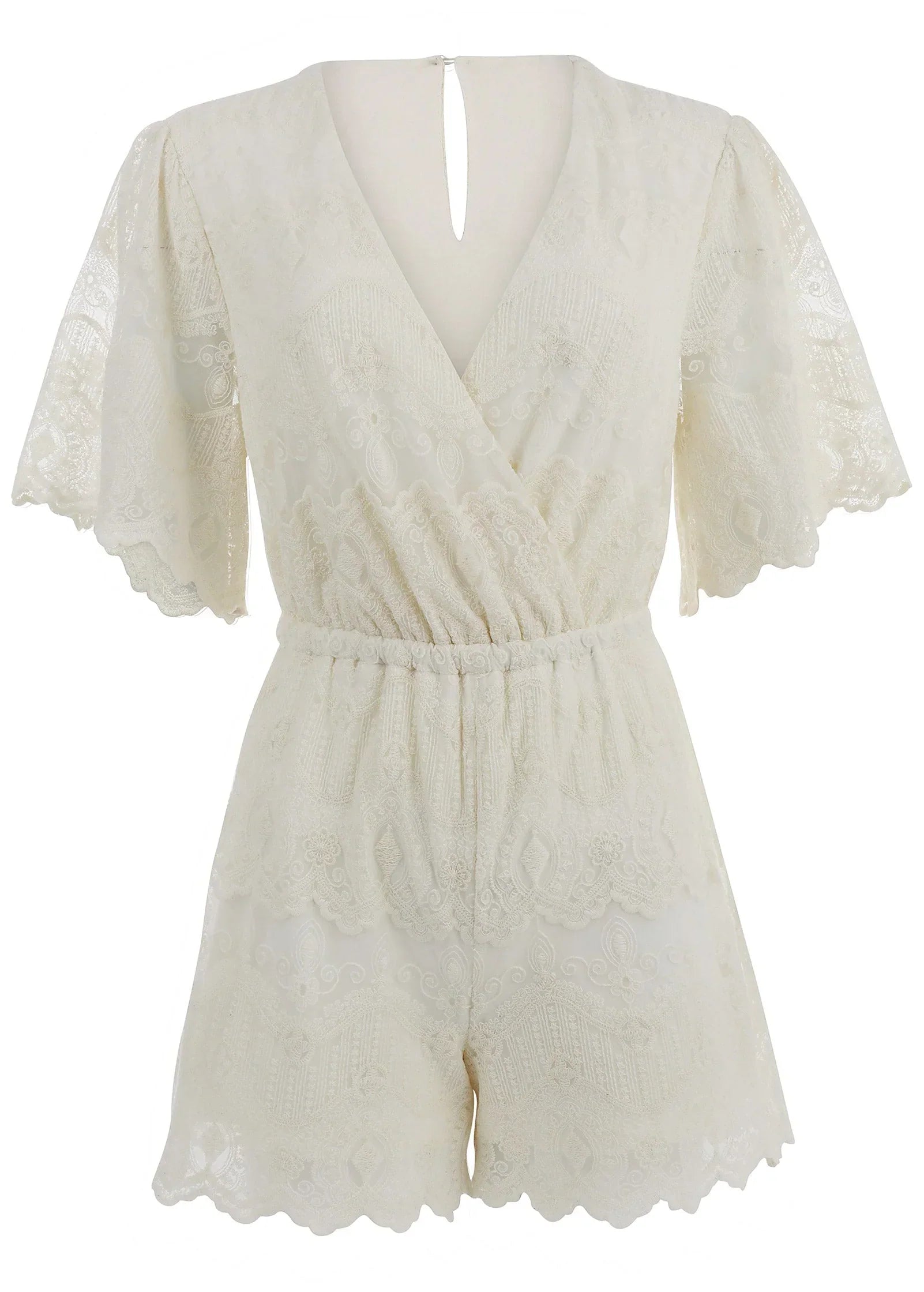 Lace Romper Cream