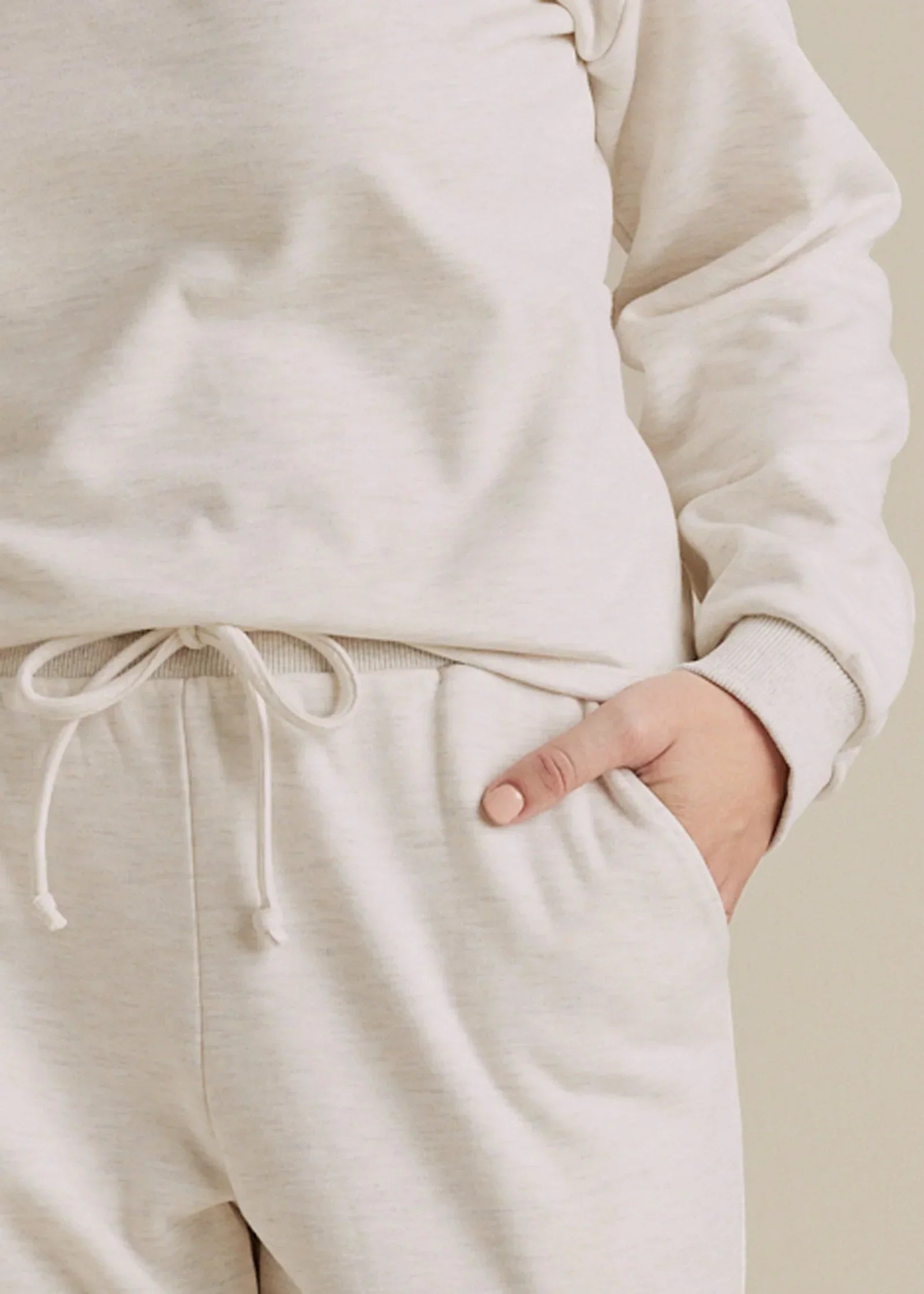 Knot Back Top And Pants Set Vanilla Heather