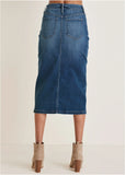 Denim Midi Skirt Medium Wash