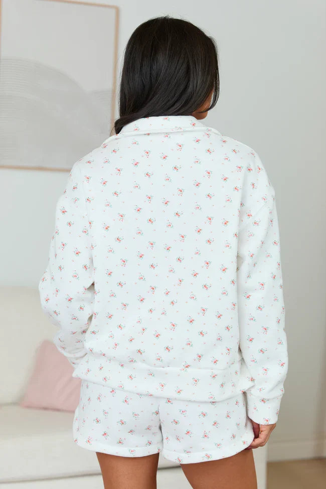 Morrison White Floral Pullover