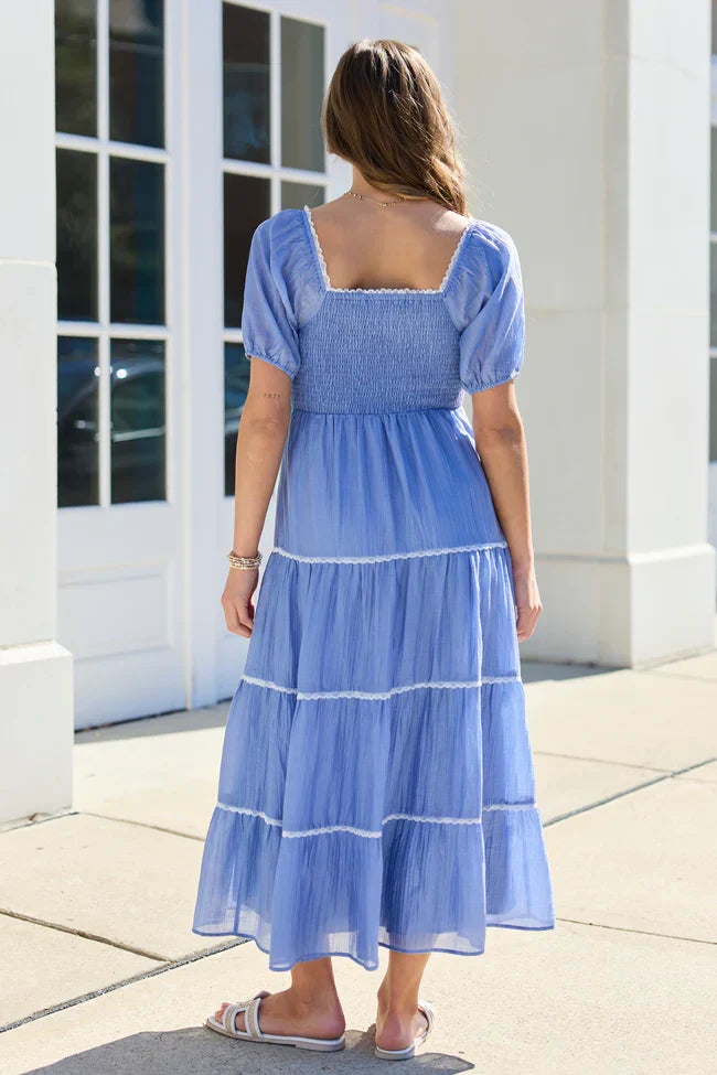 Jennifer Blue Tiered Maxi Dress SALE