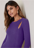 Ribbed Maxi Sweater Dress Violet Indigo