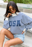 USA Striped Mock Neck Sweatshirt