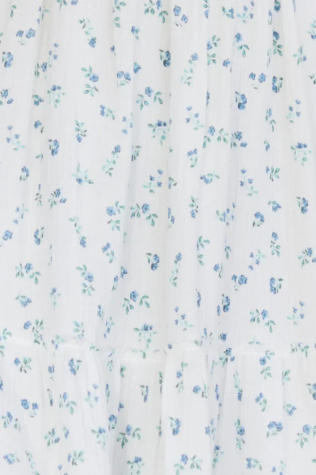 Thalia White Floral Smocked Top Maxi Dress SALE