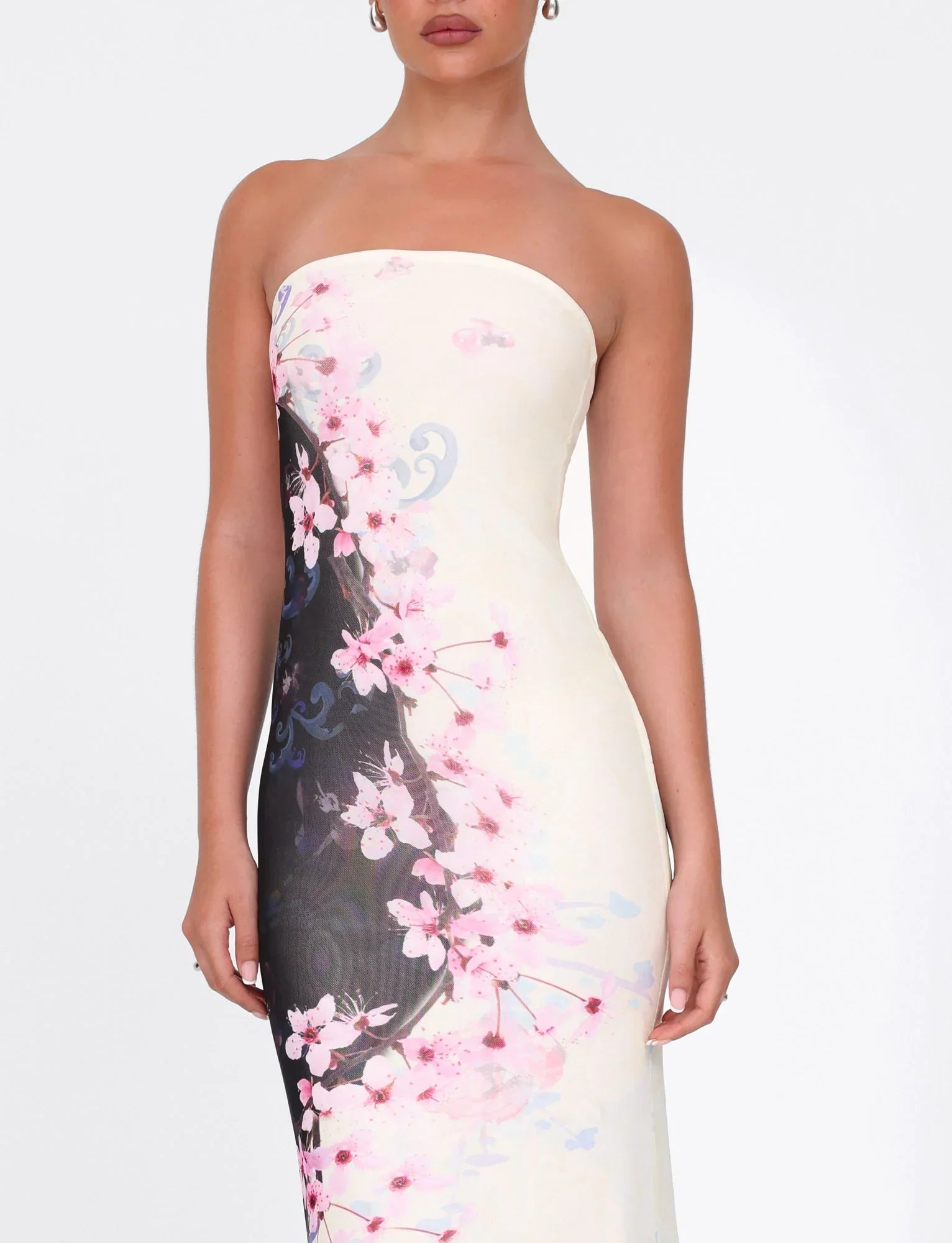 LILLIAN MAXI DRESS MULTI FLORAL CHERRY BLOSSUM
