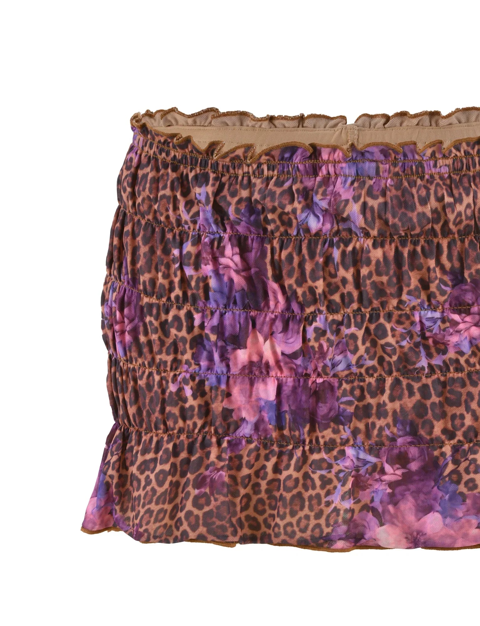 HOLLIS SKORT NEUTRAL FLORAL FLORAL LEOPARD
