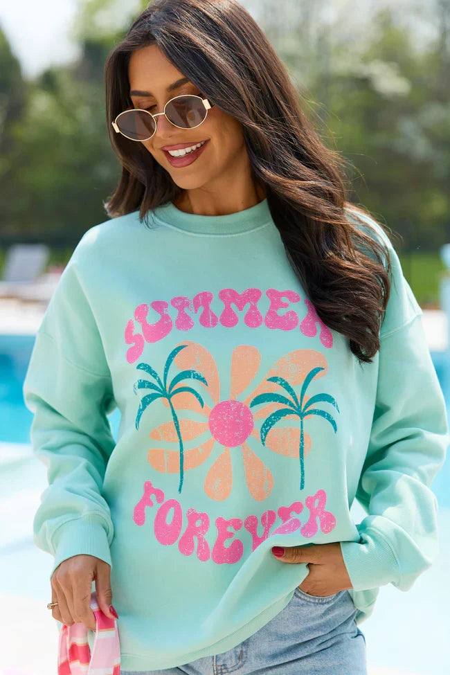 Summer Forever Mint Graphic Sweatshirt