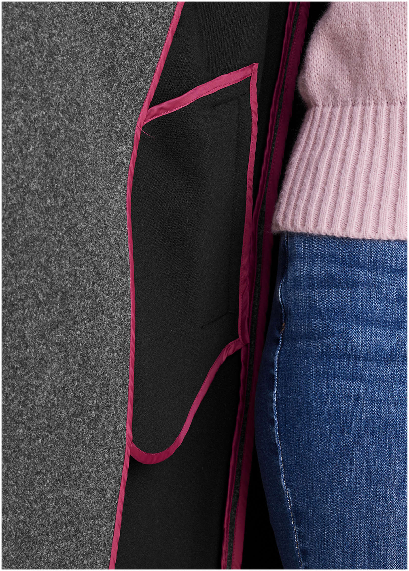 Robe Wrap Coat Dark Heather Grey