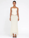 ANTONELLA MIDI SKIRT WHITE LACE CREAM