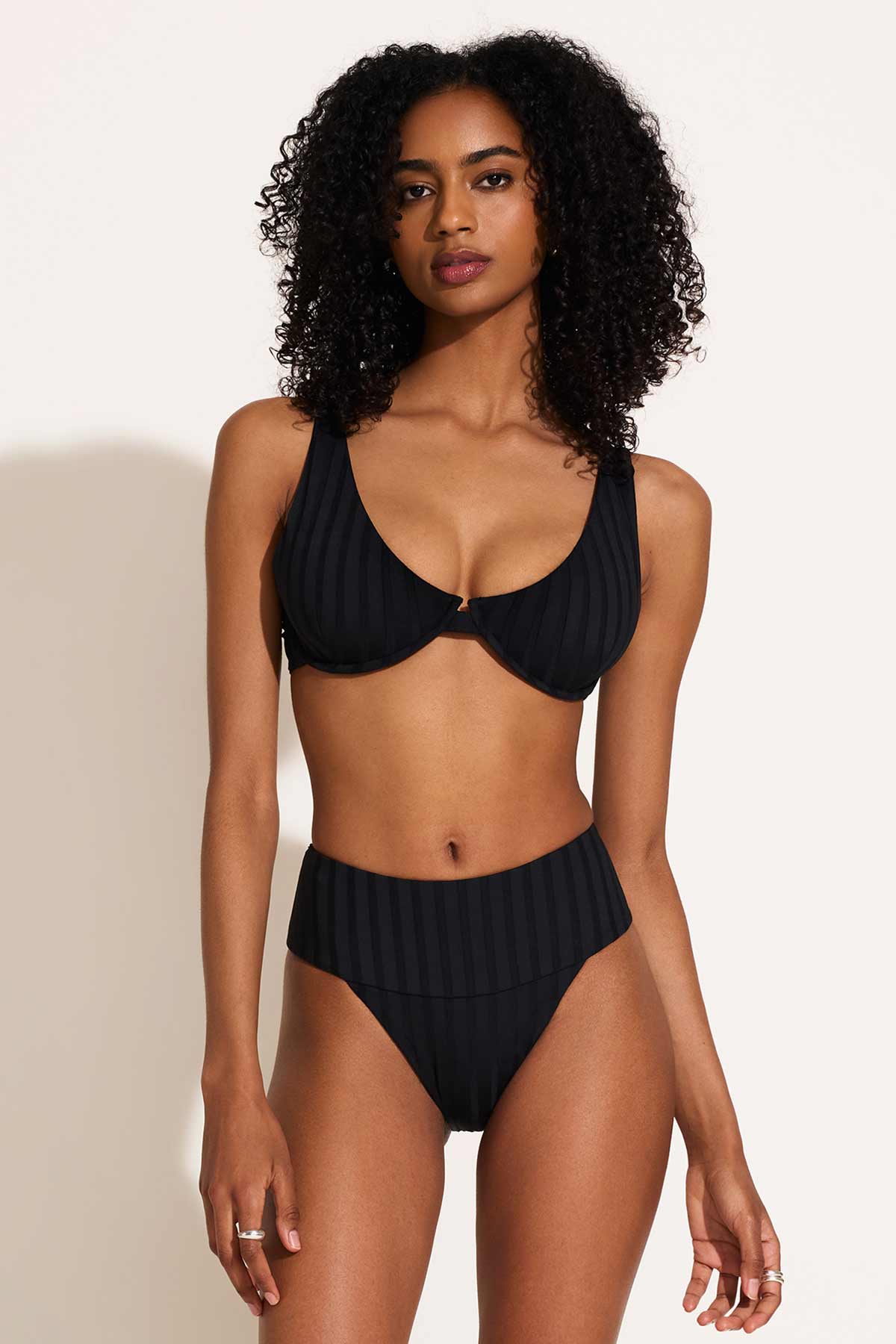 Emmi High Waist Bottom Black SuperRib
