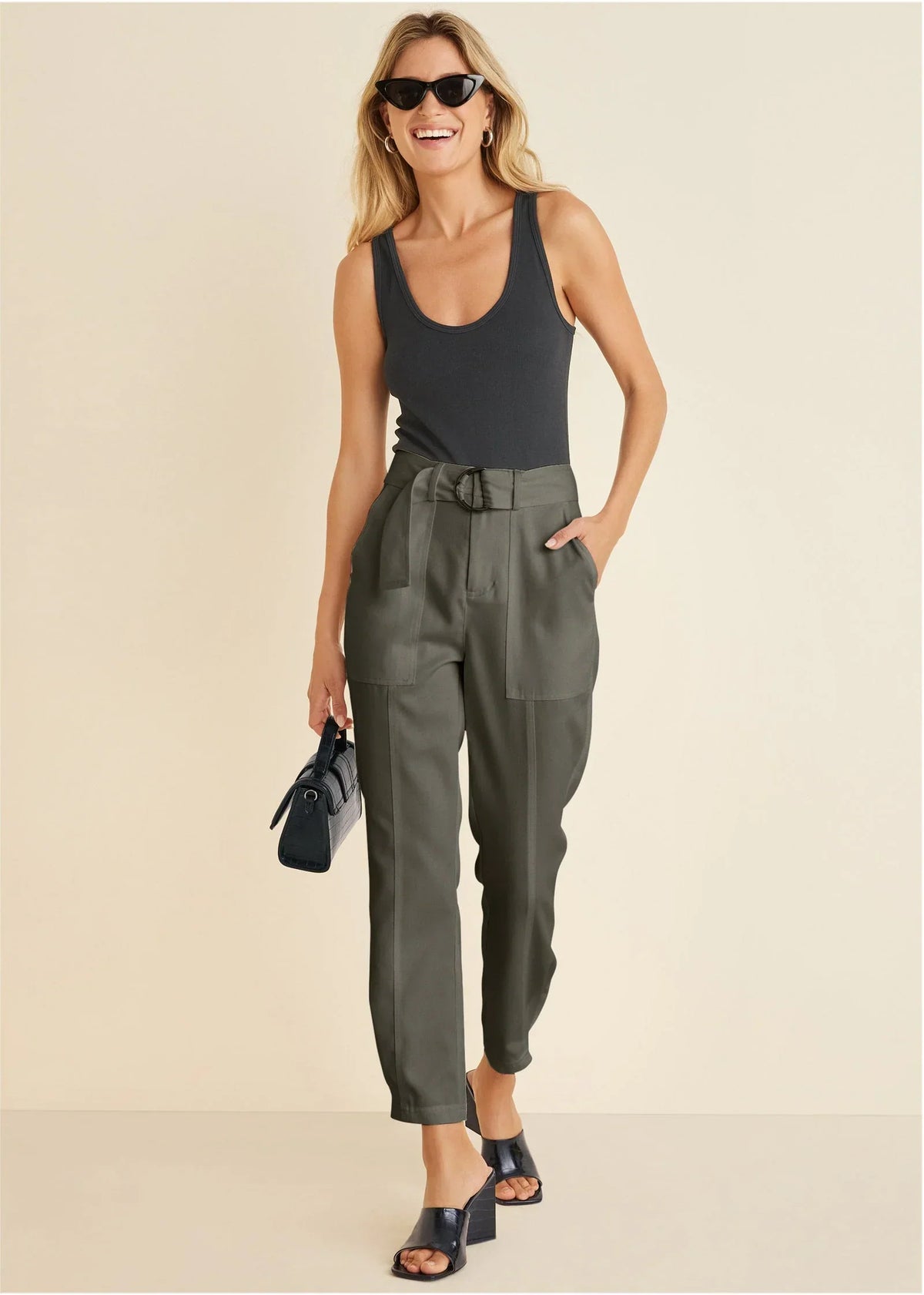 Relaxed Twill Straight Pant Olive