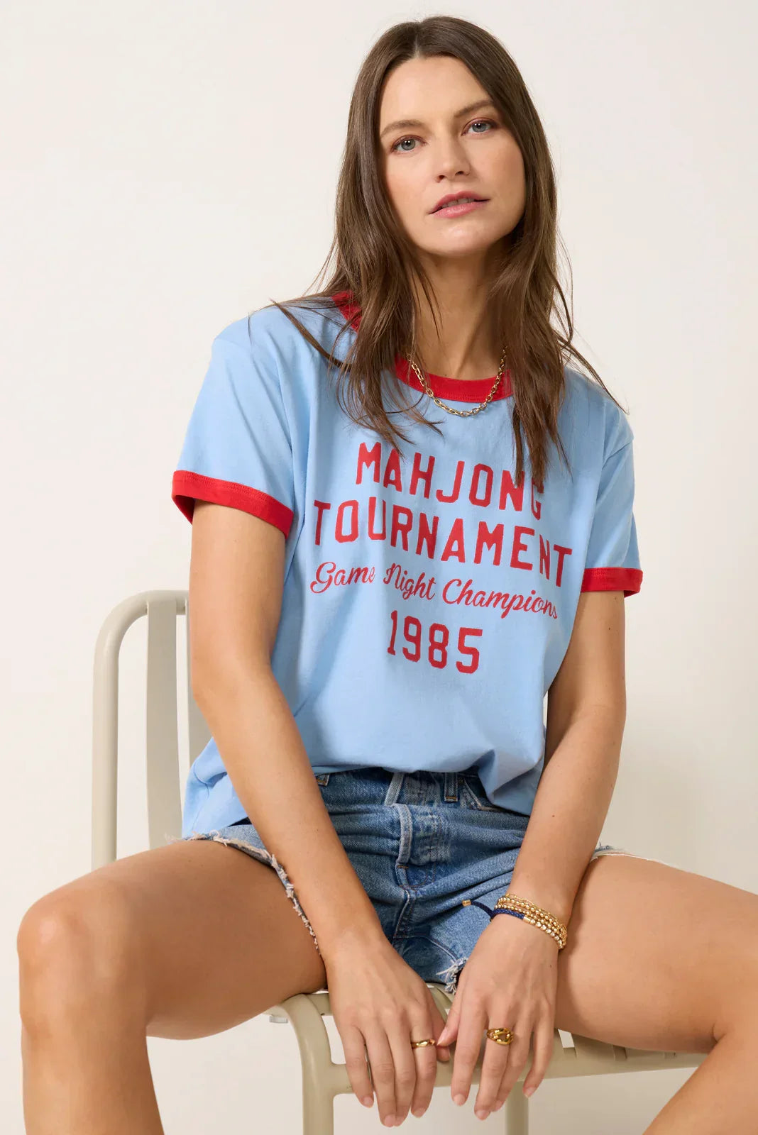 Mahjong Champions Ringer Tee