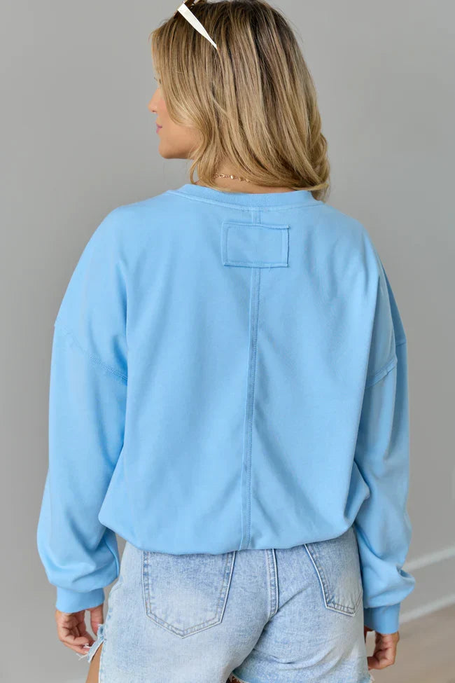 Prestyn Blue Bubble Long Sleeve Top SALE