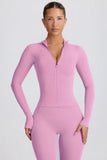 Soft Active Zip Up Jacket in Dusty Pink
