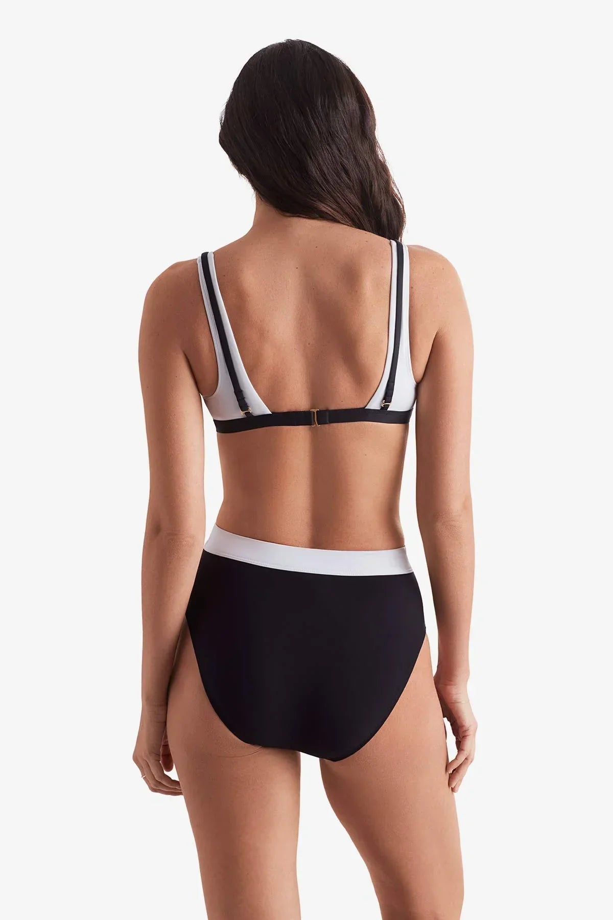 Drift Bra Black White Layered Solids
