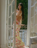 NYOMI MAXI DRESS YELLOW MACRO FLORAL YELLOW HIBISCUS