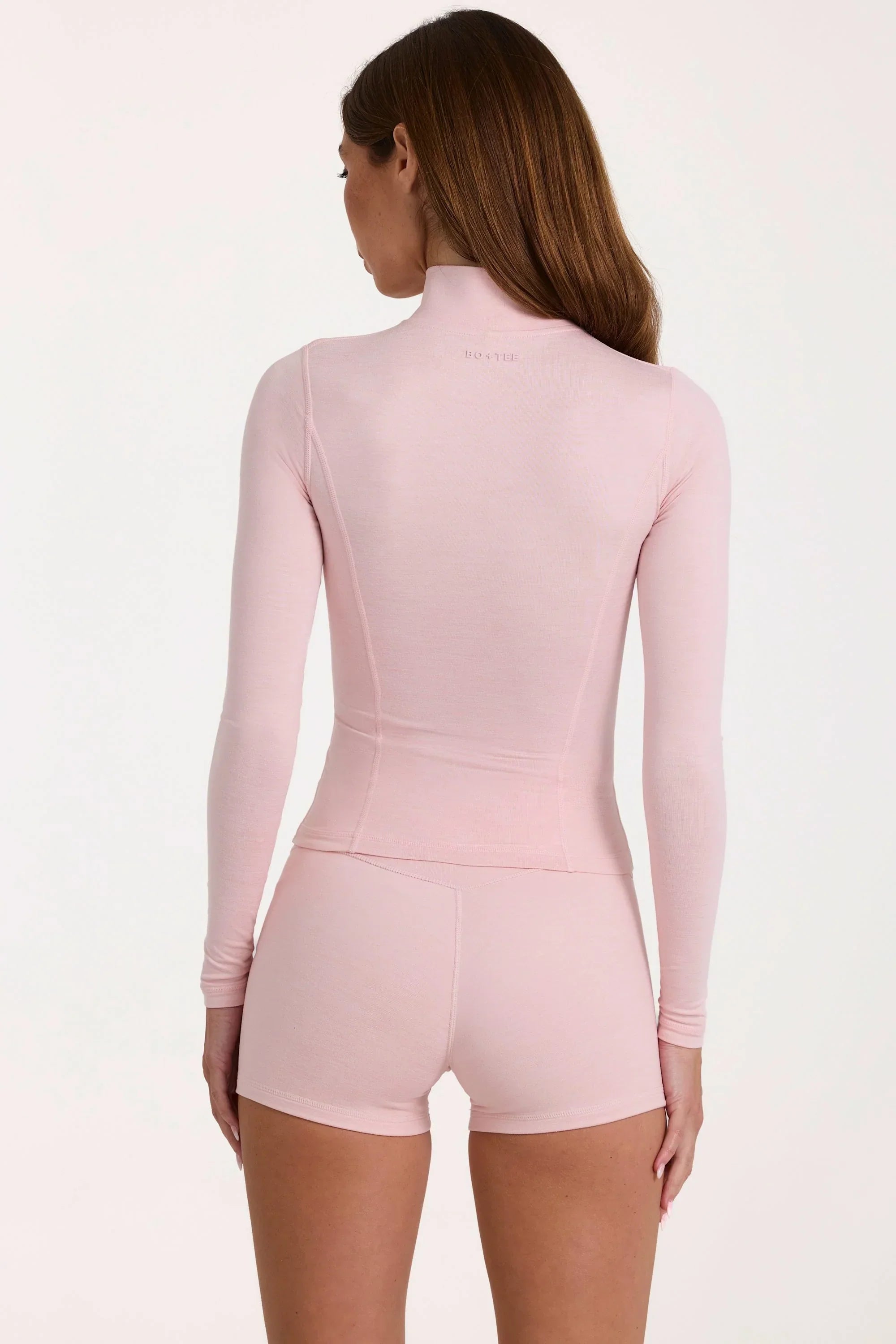 Soft Active Zip Up Jacket in Blush Marl