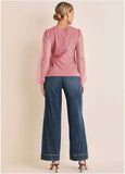 Dot Mesh Sleeve Top Polignac