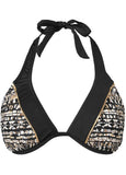 Underwire Halter Bikini Top Golden Stripes
