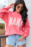 Mama Block Multi Daisy Light Red Graphic Sweatshirt