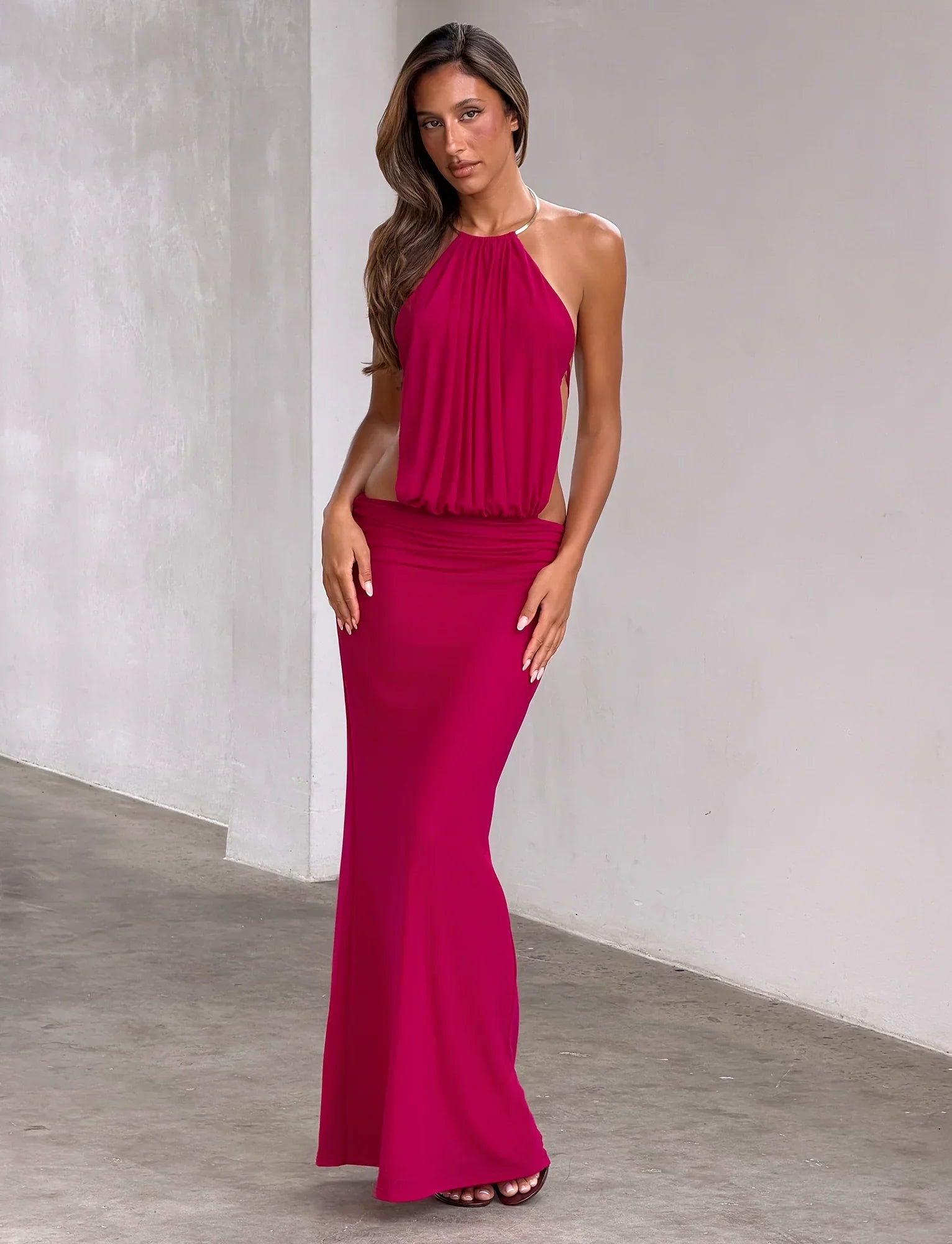 EVANNA MAXI DRESS BERRY
