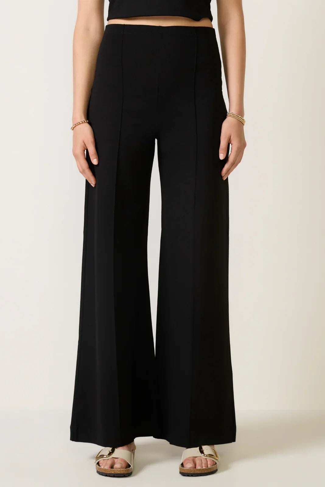 Ponte Knit Wide Leg Pant