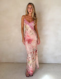 LYRE MAXI DRESS WATERCOLOUR FLORAL