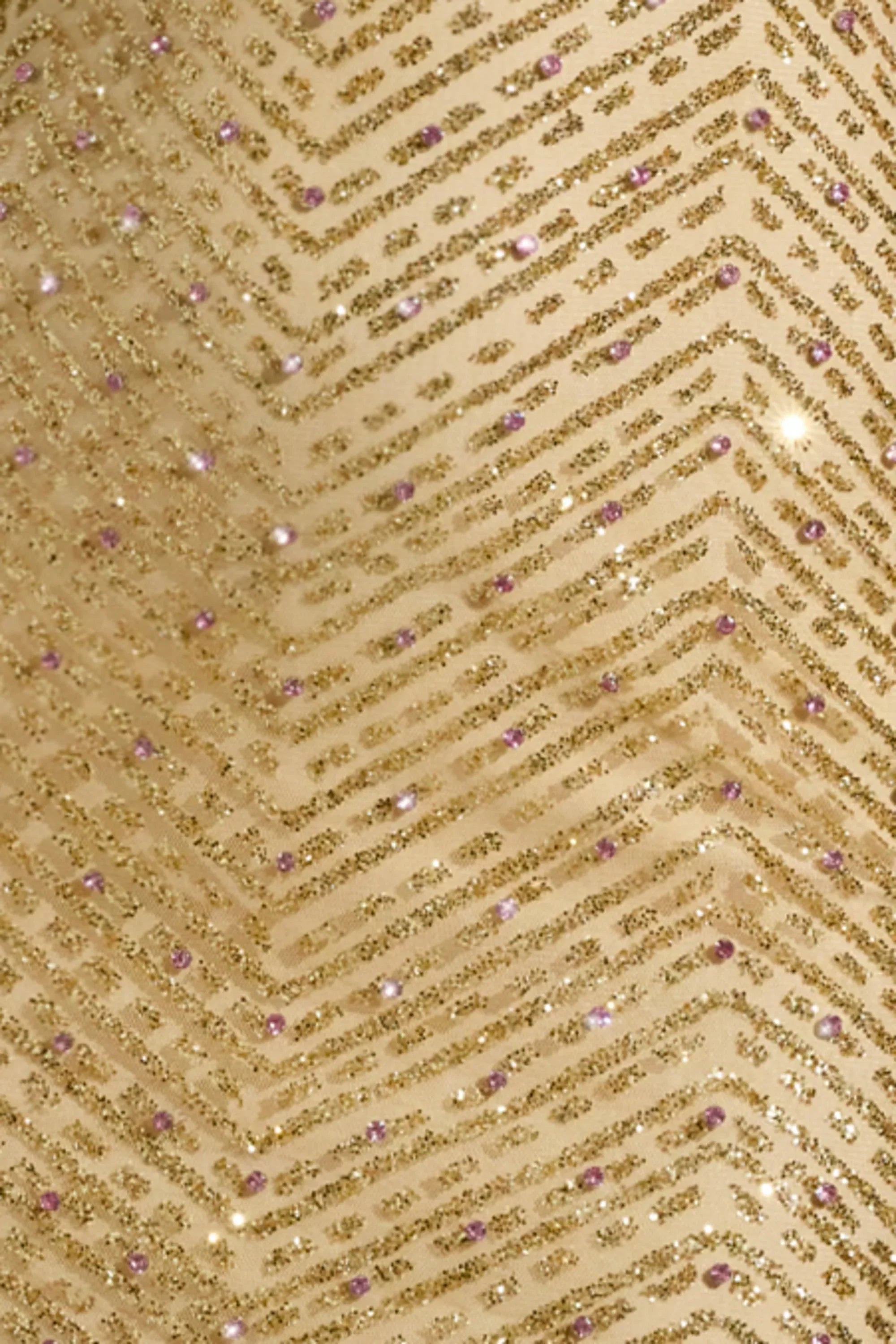 Embellished Cowl Neck Maxi Dress in Gold