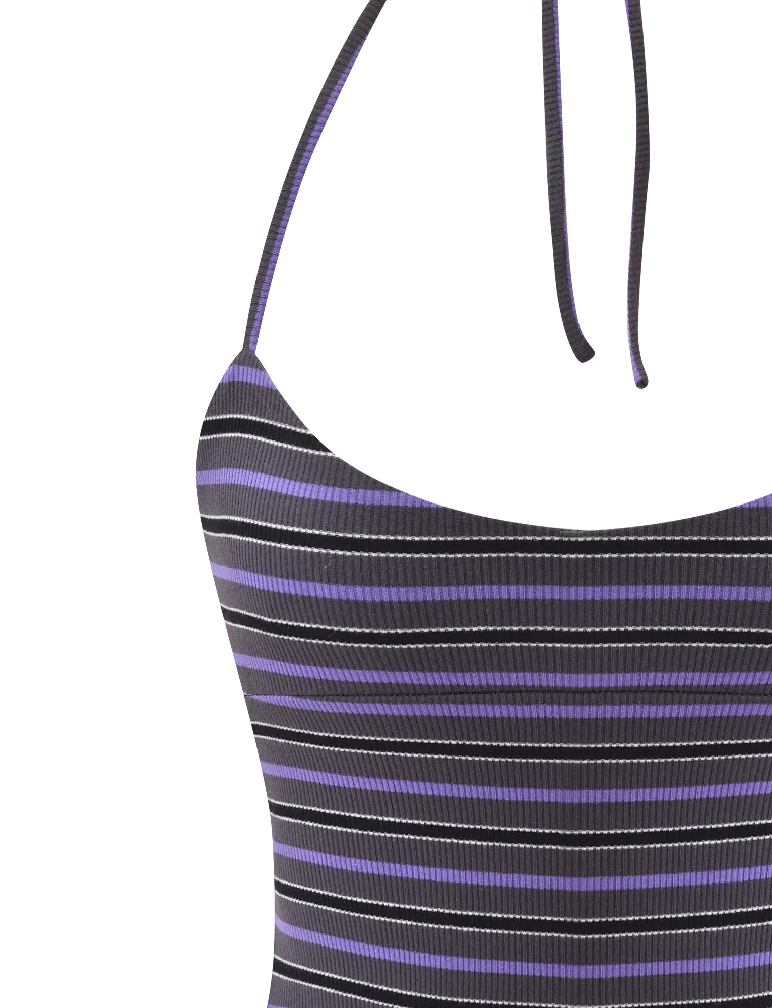 CERYS RIB TOP GREY STRIPE