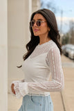 Madison Ivory Lace Mockneck Top