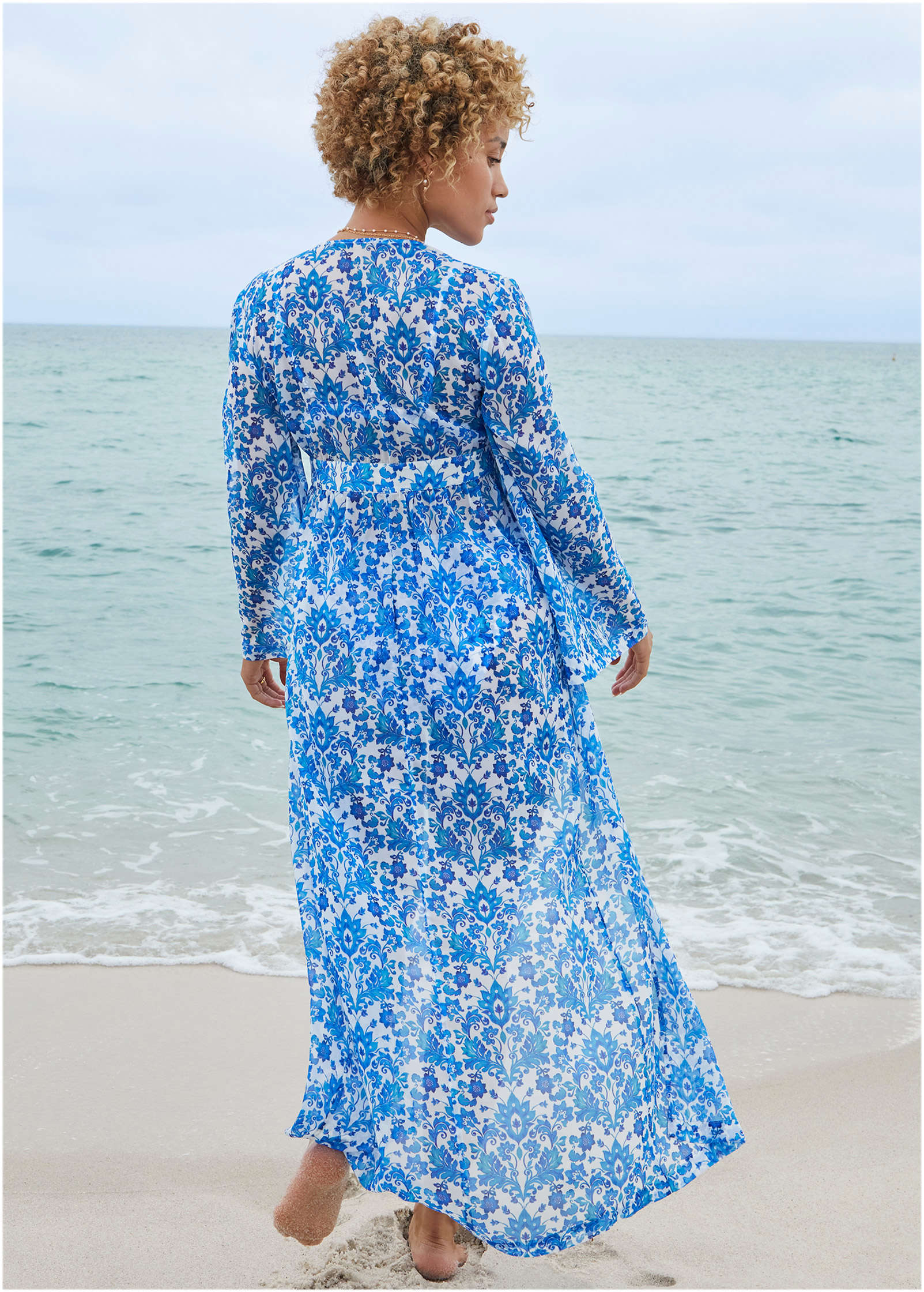 Sea Breeze Kimono Cover Up Delicate Floral