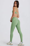 Soft Active Twist Front Leggings in Jade