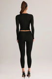Modal Mid Rise Cropped Leggings in Black
