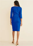 Ponte Ruched Dress Blue