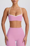 Soft Active Sweetheart Neck Sports Bra in Dusty Pink