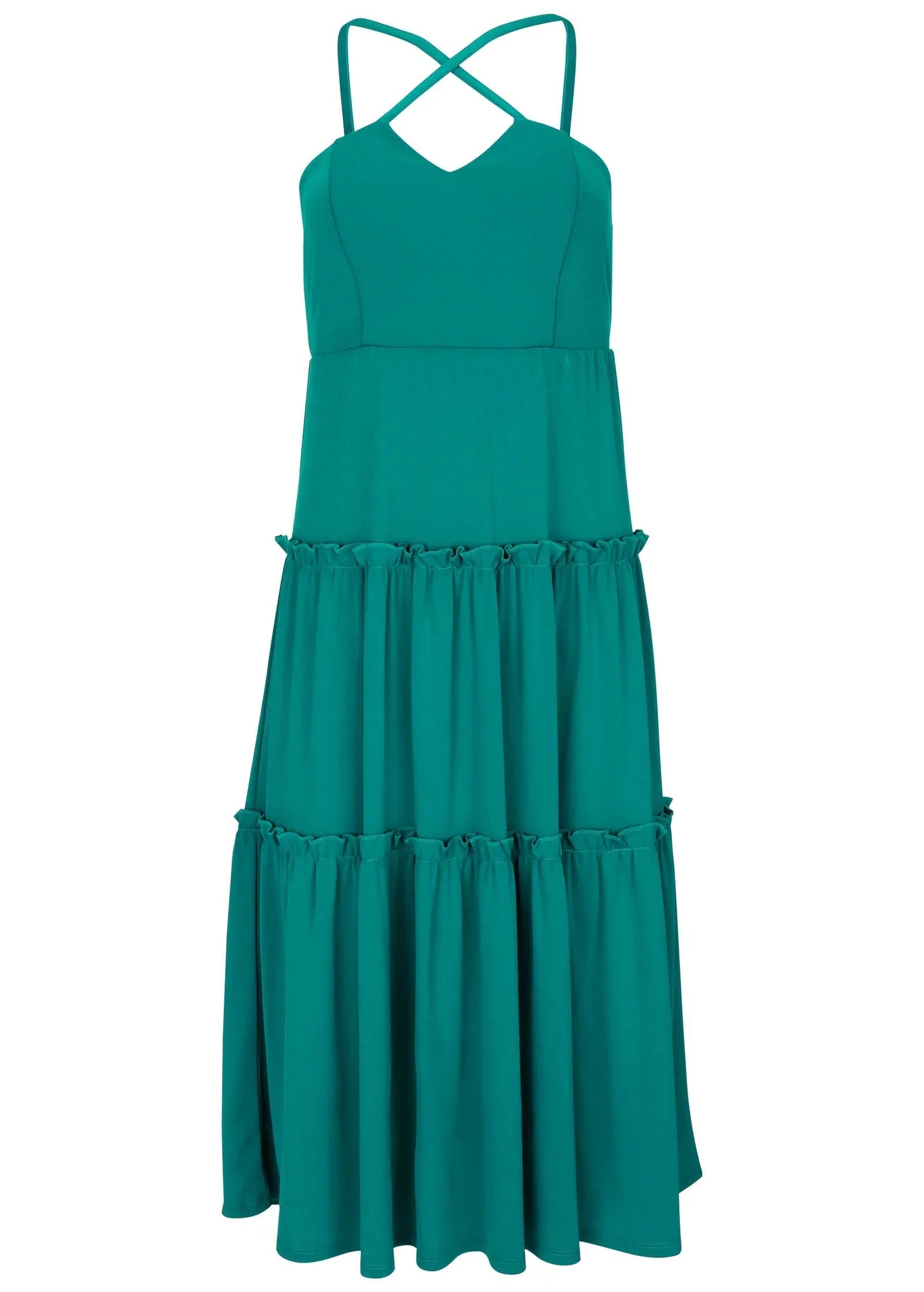 Key Hole Midi Dress Tropical Green