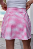 Active State Rose Gingham Pink Active Skirt