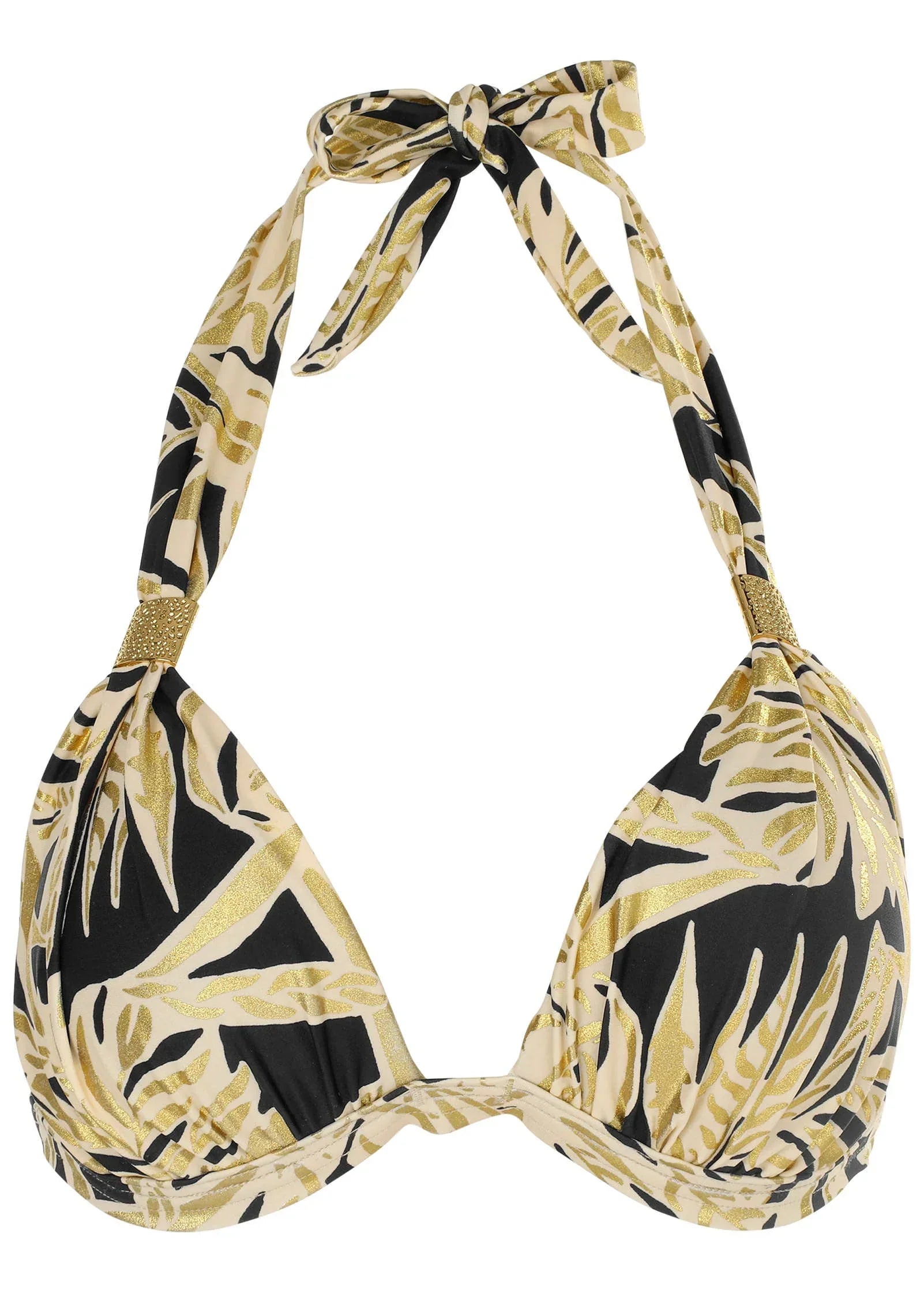 Goddess Push Up Halter Top Tricolor Jungle