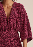 Metallic Leopard Mini Dress Black Pink