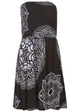 Convertible Cover Up Dress Ornate Medallion Black
