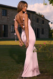 Slinky Jersey Floral Appliqué Gown in Blush