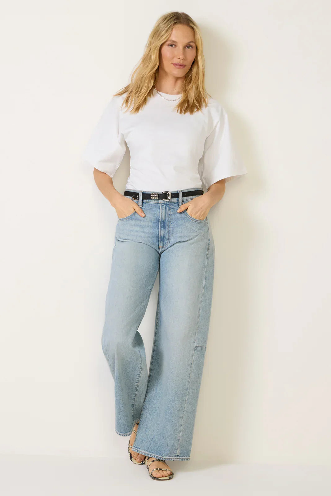 Arellia Skimmer W Outseam Panels Barrel Jean